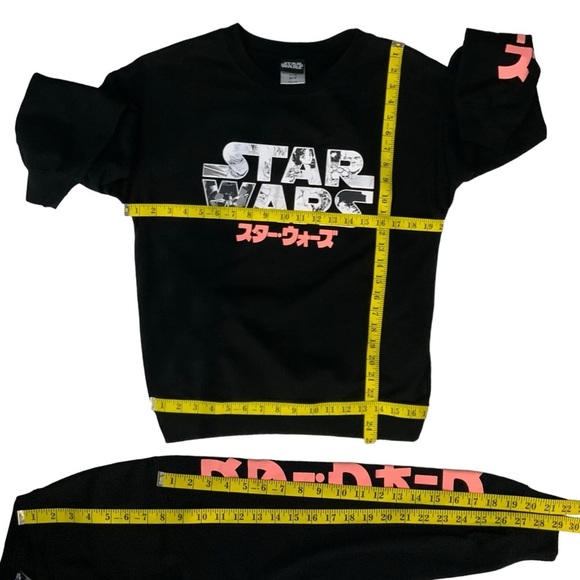 Starwars Sweatshirt Anime Crew Neck Pullover Japan Pink Black Juniors Size 7-9 - Picture 10 of 16